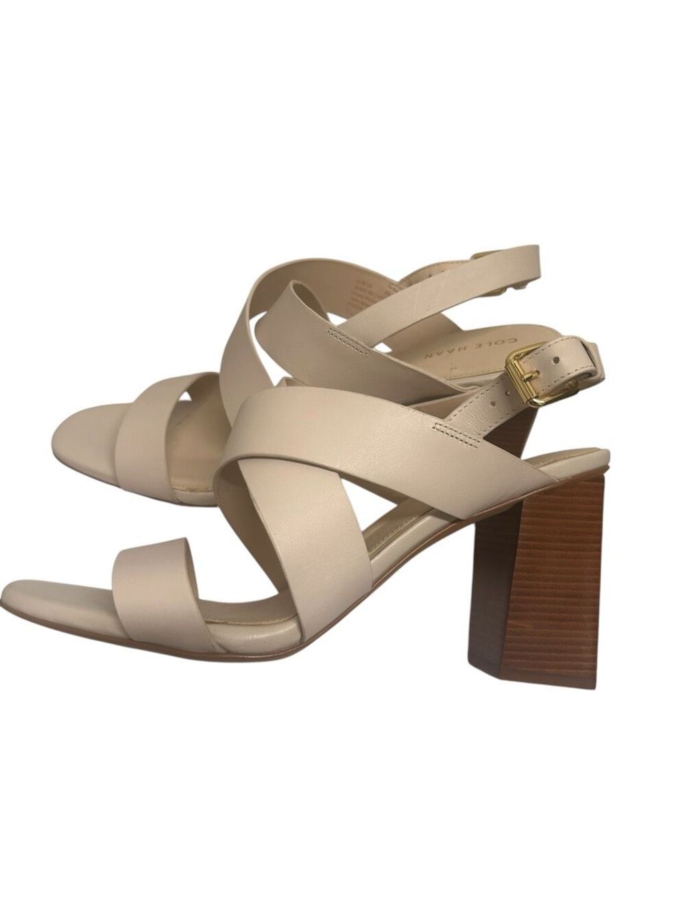Cole Haan Women’s Cynthia Block Heel Sandal Beige Size 9B
